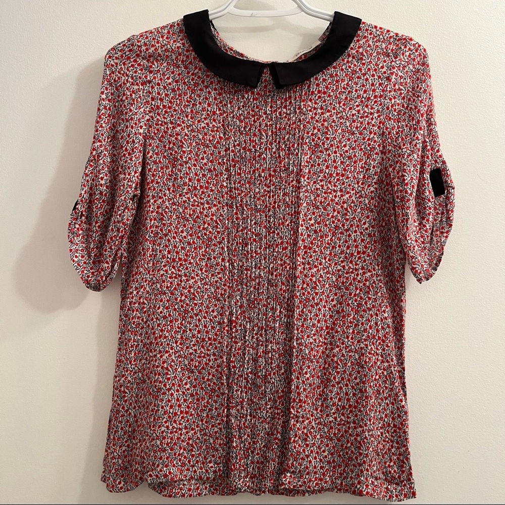 Promod Collared Floral Blouse Size S